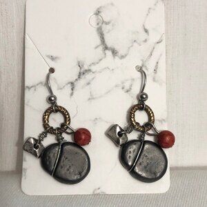 BOHO Stone Bead Pendant Dangle Earrings